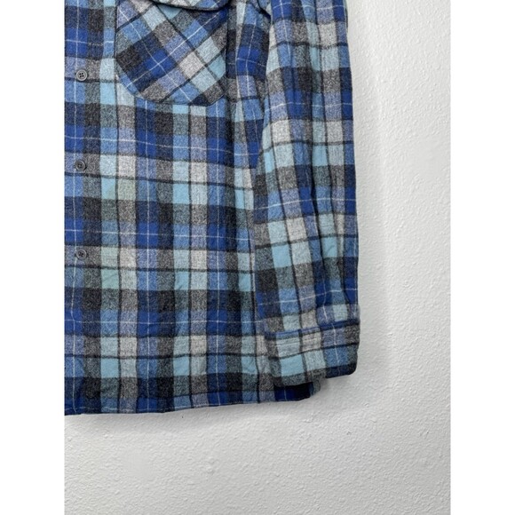 Pendleton Limited Edition Beach Boys Wool Board Shirt Large Blue Plaid *See Pics - Picture 5 of 16